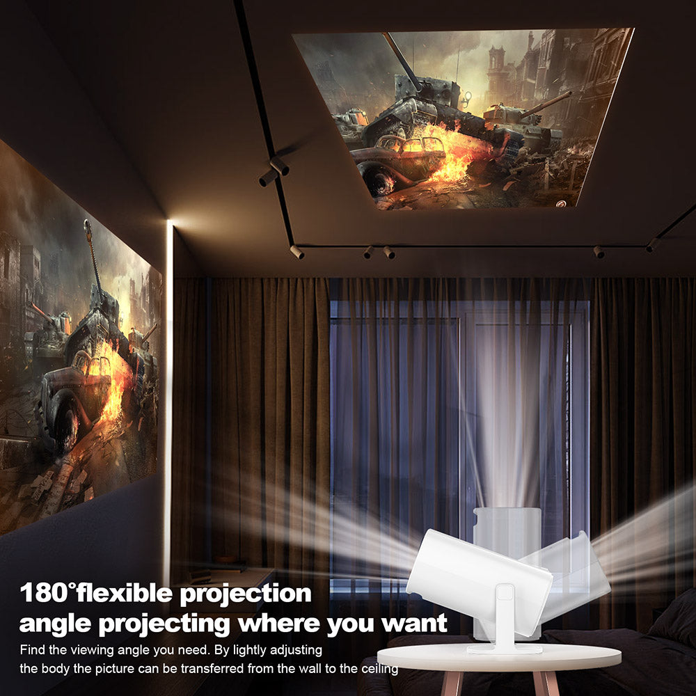 GXMO P30 Portable Projector, 180° Flip, 150 ANSI, 1280*720P, Keystone Correction, WiFi 6 - EU Plug