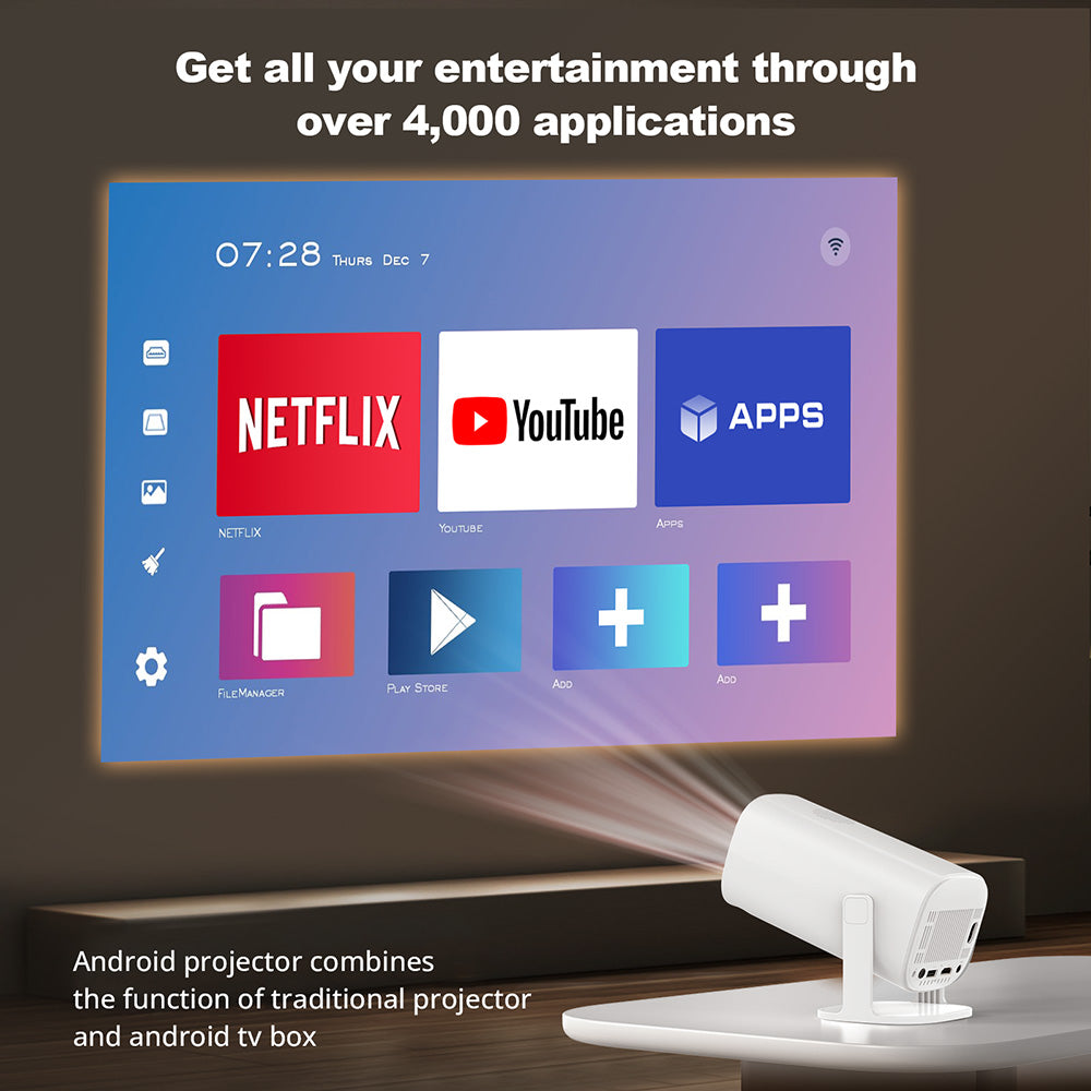 GXMO P30 Portable Projector, 180° Flip, 150 ANSI, 1280*720P, Keystone Correction, WiFi 6 - EU Plug