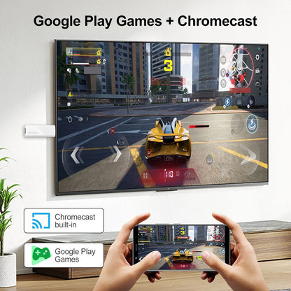 H96 Max H313 Android 14 TV Stick, 2GB RAM 16GB ROM, ARM Cortex A53 Quad Core, 4K UHD, WiFi 6, Built-in Chromecast, Google Play Games, 1*HDMI, 1*USB 2.0
