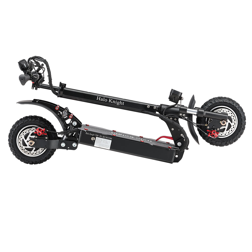 Halo Knight T104 Electric Scooter 10 inch Off-road Tires 1000W*2 Motor 65km/h Max Speed Remote control 52V 21Ah Battery 45km Range - Black