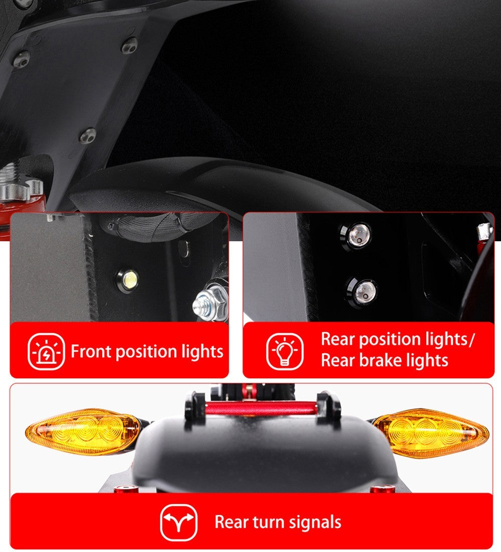 Halo Knight T108 Elektroroller, 10-Zoll-Straßenreifen, 2 x 1000-W-Motor, 65 km/h Höchstgeschwindigkeit, 52-V-28,8-Ah-Akku, 60 km maximale Reichweite