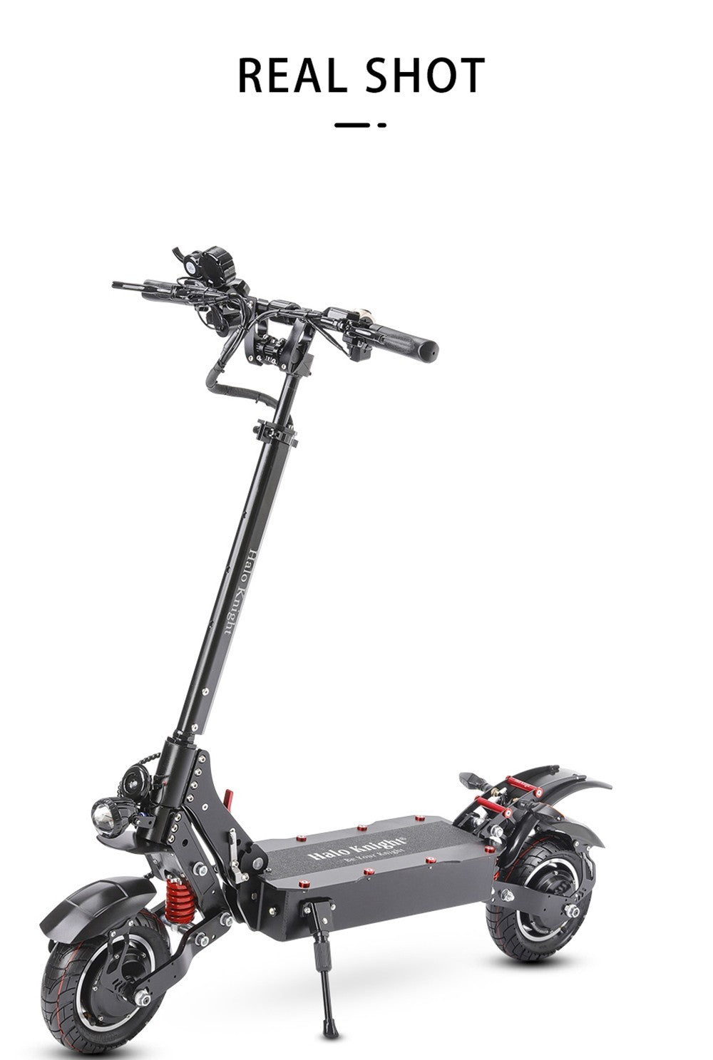 Halo Knight T108 Elektroroller, 10-Zoll-Straßenreifen, 2 x 1000-W-Motor, 65 km/h Höchstgeschwindigkeit, 52-V-28,8-Ah-Akku, 60 km maximale Reichweite