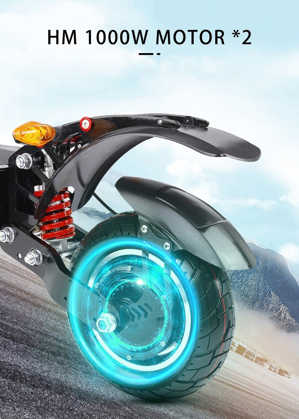 Halo Knight T108 Elektroroller, 10-Zoll-Straßenreifen, 2 x 1000-W-Motor, 65 km/h Höchstgeschwindigkeit, 52-V-28,8-Ah-Akku, 60 km maximale Reichweite