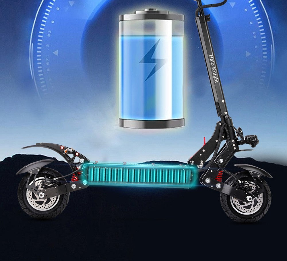 Halo Knight T108 Elektroroller, 10-Zoll-Straßenreifen, 2 x 1000-W-Motor, 65 km/h Höchstgeschwindigkeit, 52-V-28,8-Ah-Akku, 60 km maximale Reichweite