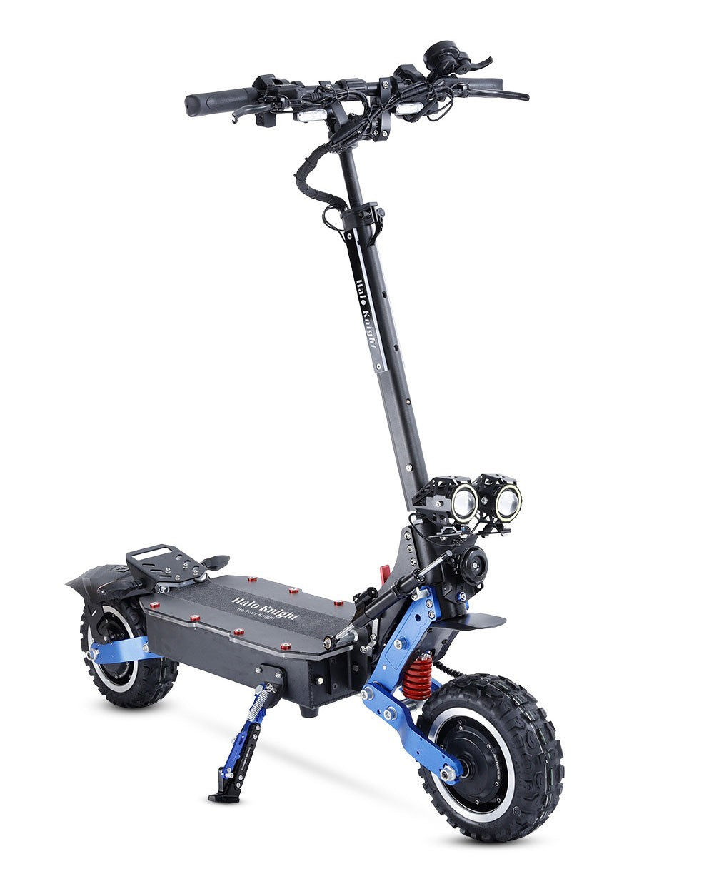 Halo Knight T108 Pro Elektroroller, 11'' Offroad-Reifen, 2 x 3000W Motoren, 95 km/h Höchstgeschwindigkeit, 60V 38,4Ah Akku, 80 km Reichweite, 200 kg maximale Zuladung, Blinker vorne und hinten, IPX4 wasserdicht, doppelte hydraulische Bremsen, elektrische Bremse