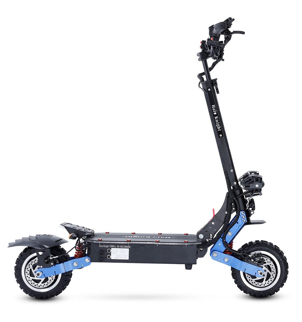 Halo Knight T108 Pro Elektroroller, 11'' Offroad-Reifen, 2 x 3000W Motoren, 95 km/h Höchstgeschwindigkeit, 60V 38,4Ah Akku, 80 km Reichweite, 200 kg maximale Zuladung, Blinker vorne und hinten, IPX4 wasserdicht, doppelte hydraulische Bremsen, elektrische Bremse