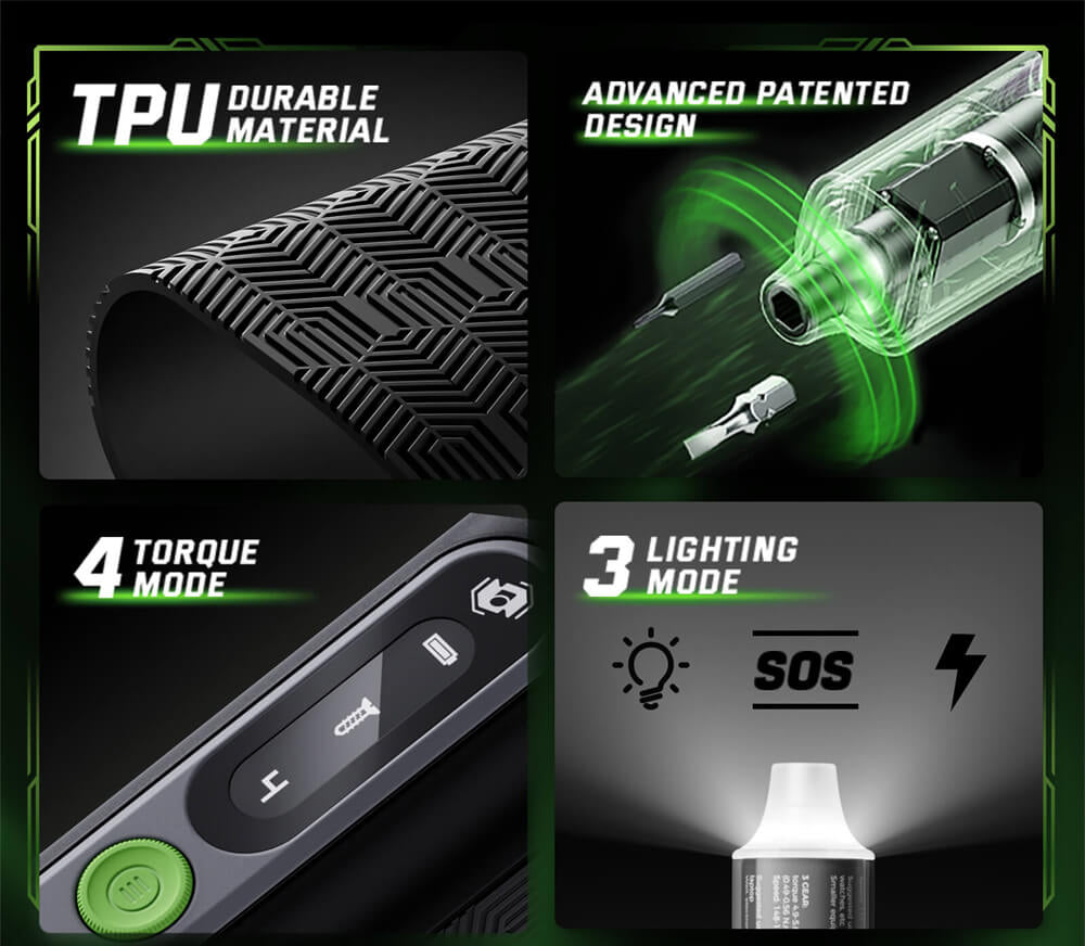 Juego de destornilladores eléctricos Hanboost ES01 35 en 1, herramienta de precisión inalámbrica con puntas magnéticas, modos manual y eléctrico, 4 ajustes de par, 4 LED, para reparaciones de PC, teléfonos, cámaras, portátiles, relojes y drones.