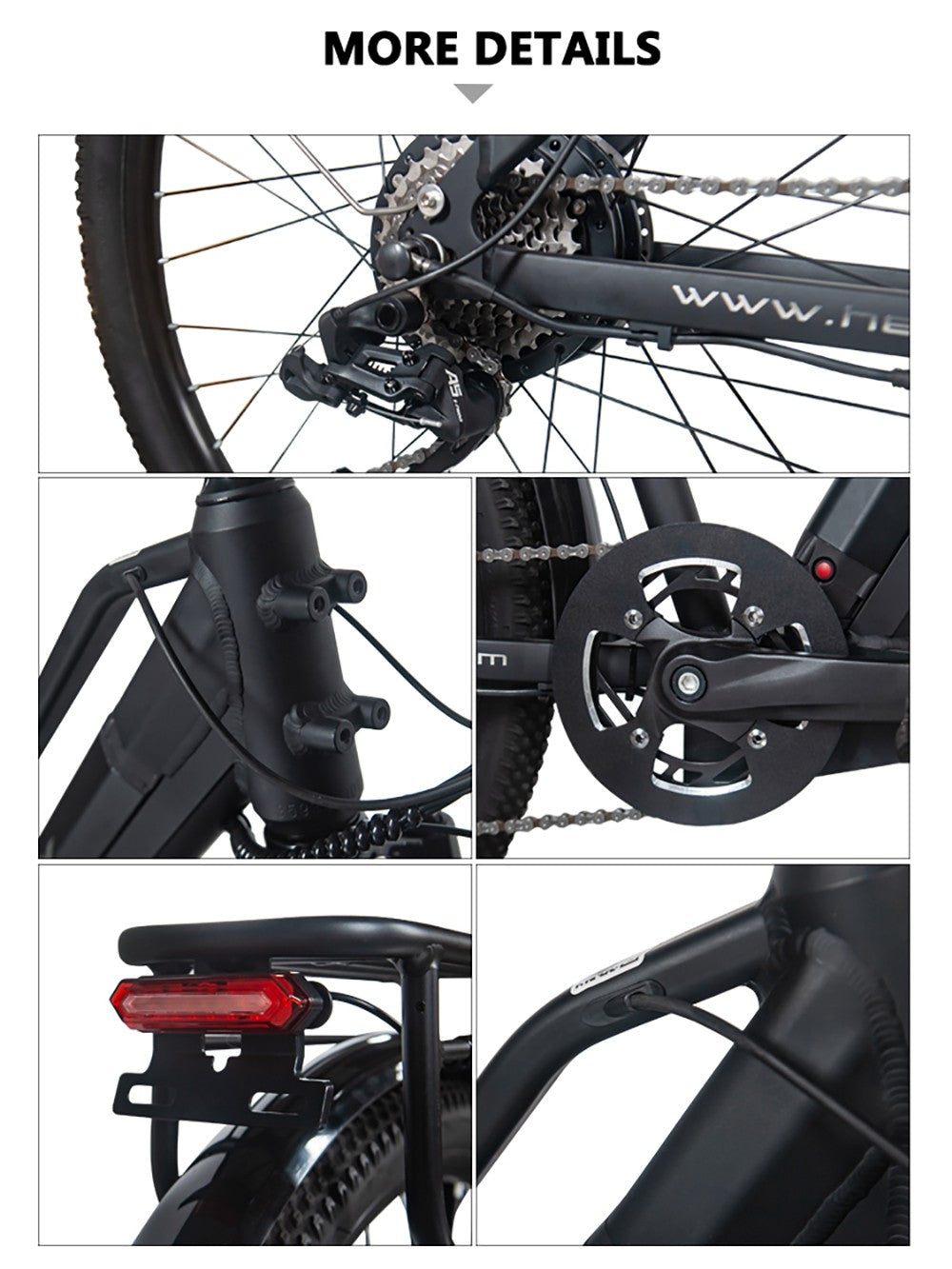 Heda TX TX10 Elektrofahrrad, 500-W-Motor, 48-V-19,2-Ah-Akku, 27,5 x 2,4-Zoll-Reifen, 40 km/h Höchstgeschwindigkeit, 80 km Reichweite, hydraulische Scheibenbremse, gefederte Vordergabel, farbiges LCD-Display – Grau