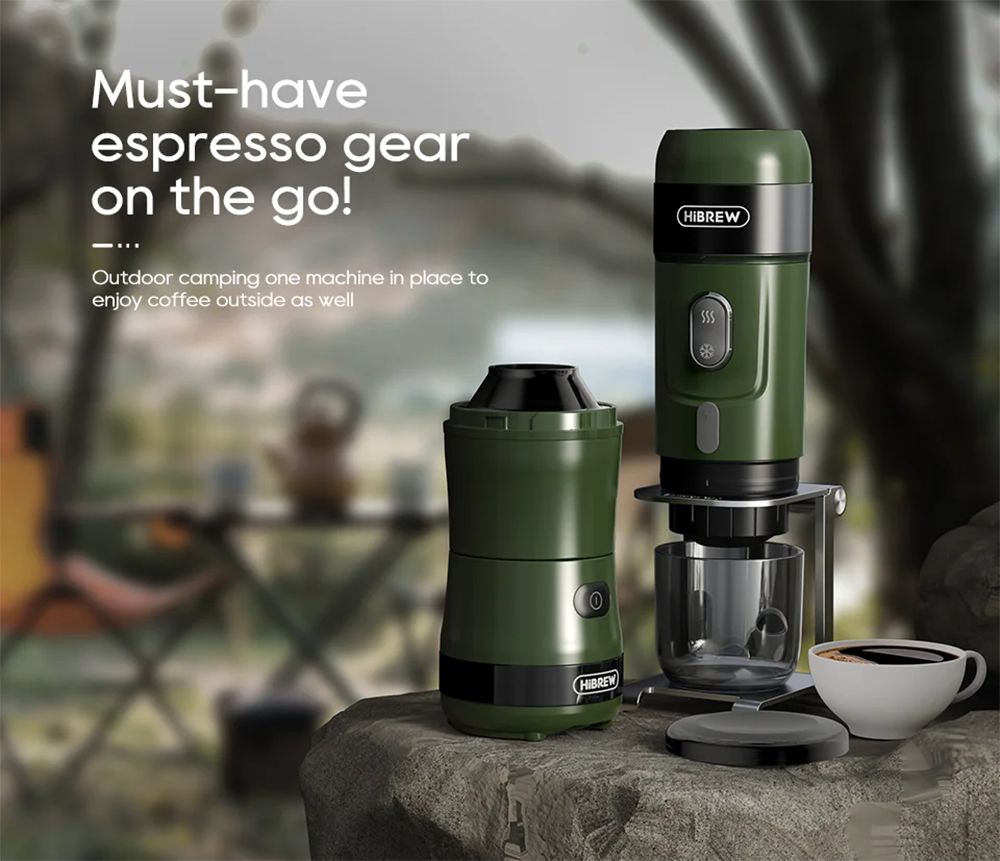 Molino de café HiBREW G2 3 en 1, 2000 mAh, doble vaso, batidora de frutas, exprimidor, trituradora de hielo, para acampar o viajar.