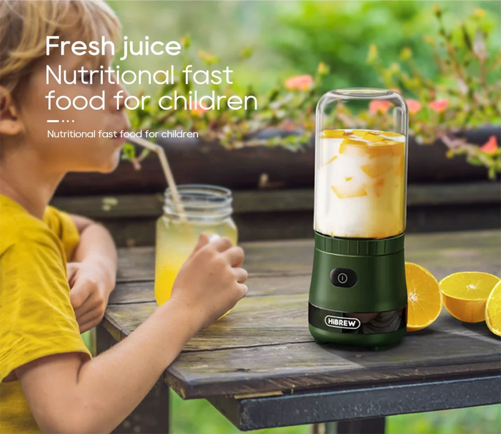Molino de café HiBREW G2 3 en 1, 2000 mAh, doble vaso, batidora de frutas, exprimidor, trituradora de hielo, para acampar o viajar.