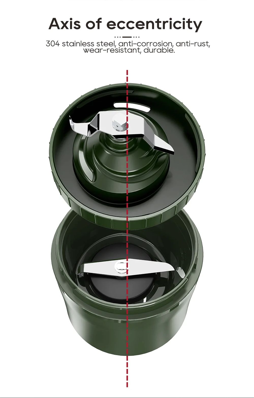 Molino de café HiBREW G2 3 en 1, 2000 mAh, doble vaso, batidora de frutas, exprimidor, trituradora de hielo, para acampar o viajar.