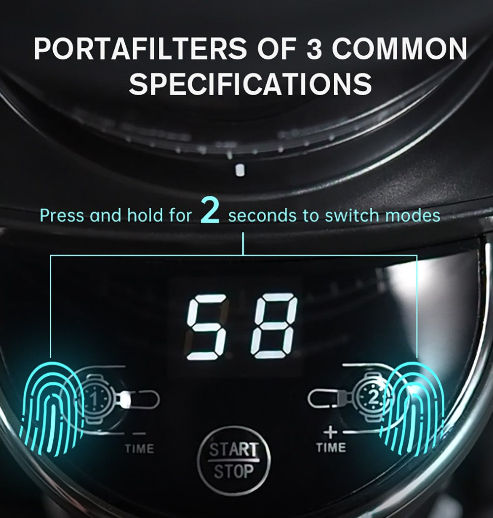 HiBREW G3A Coffee Grinder, 40mm Conical Burr, Air Blower, 31-gear Scale, Memory & Antistatic Function, Manual & Automatic, Visual Bean Storage Beige