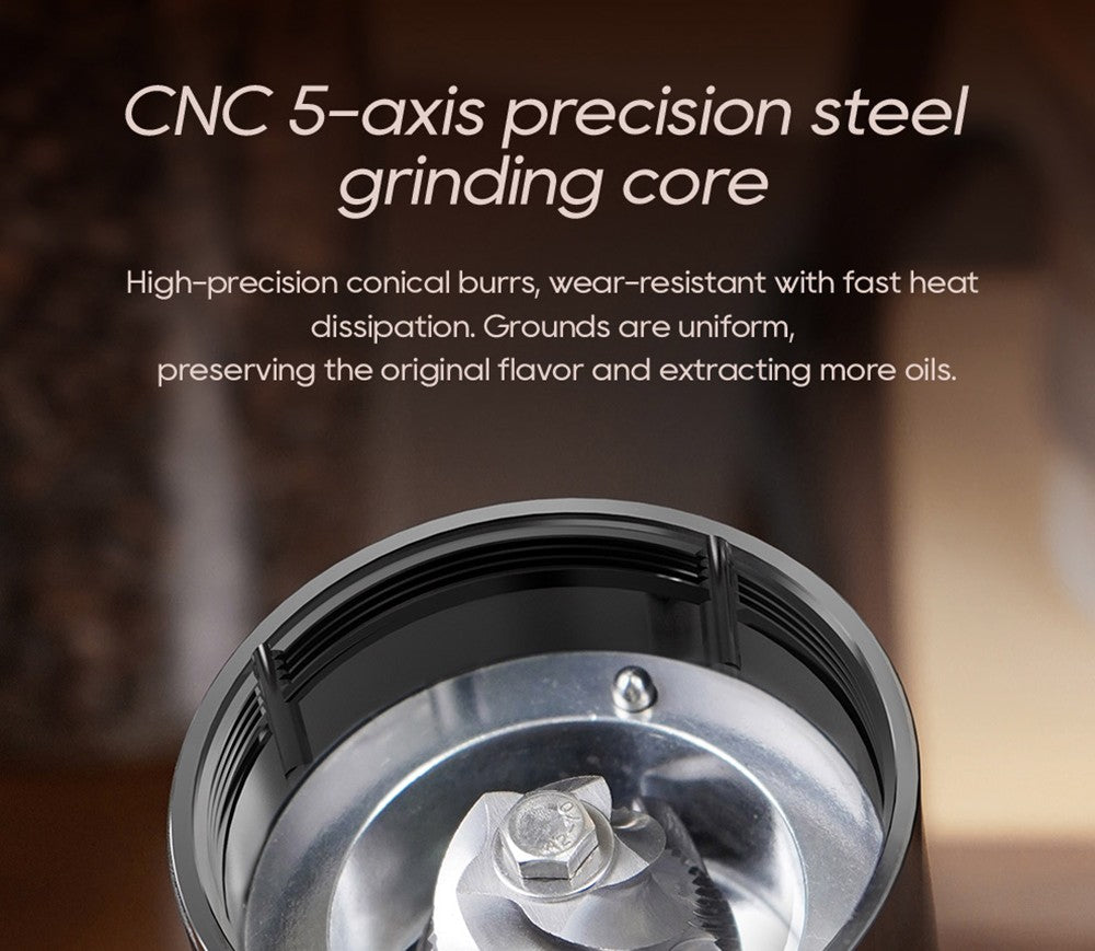 HiBREW G5 Electric Coffee Grinder, 48mm Conical Burr, 36 Gears Grinding Adjustable, for Espresso/Turkish/Pour Over/Mocca/Drip Coffee