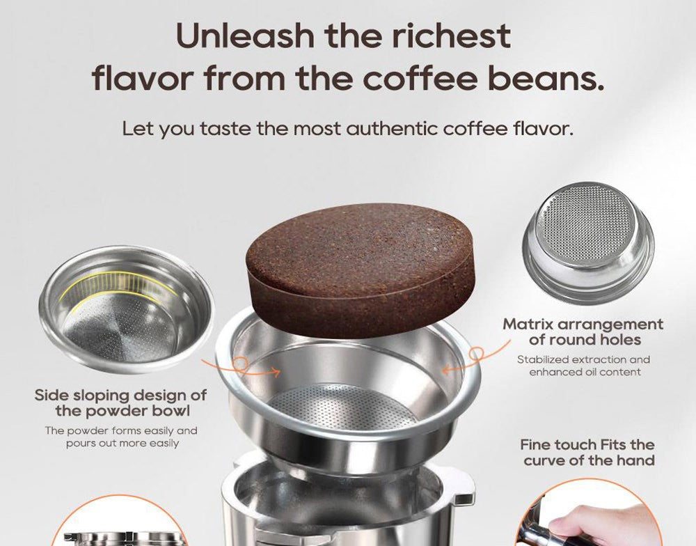 Cafetera Espresso Semiautomática HiBREW H10A, Presión de 19 bares, Espumador de Leche, Temperatura Ajustable, Tamper de Café de 58 mm, Jarra de 350 ml, Calienta Tazas, Cafetera Fría/Caliente