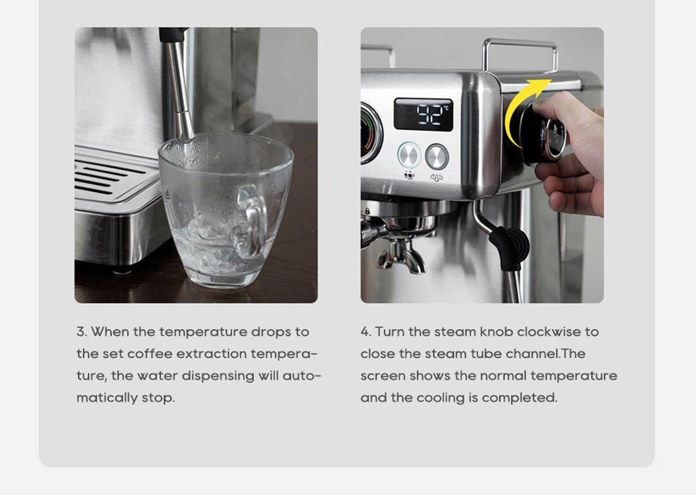 Cafetera Espresso Semiautomática HiBREW H10A, Presión de 19 bares, Espumador de Leche, Temperatura Ajustable, Tamper de Café de 58 mm, Jarra de 350 ml, Calienta Tazas, Cafetera Fría/Caliente