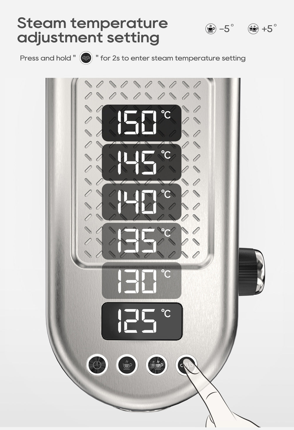 Cafetera Espresso HiBREW H10B, 20 bares de presión de extracción, semiautomática, temperatura y volumen de taza ajustables, mango de aleación de aluminio de 51 mm, depósito de agua extraíble de 1,3 L, color plata.