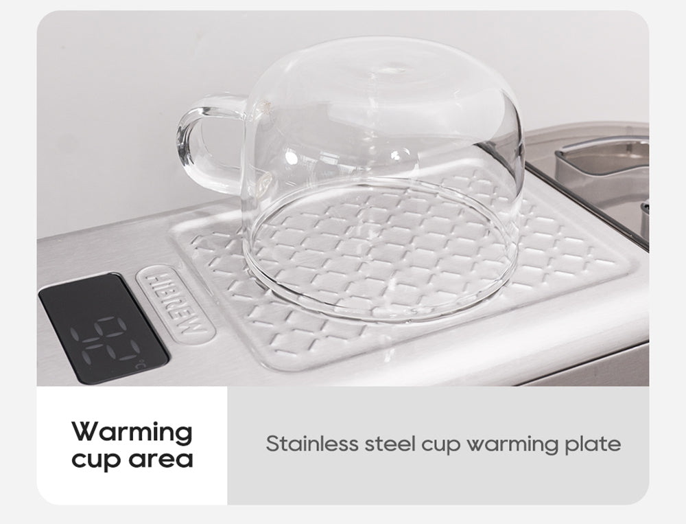 Cafetera Espresso HiBREW H10B, 20 bares de presión de extracción, semiautomática, temperatura y volumen de taza ajustables, mango de aleación de aluminio de 51 mm, depósito de agua extraíble de 1,3 L, color plata.