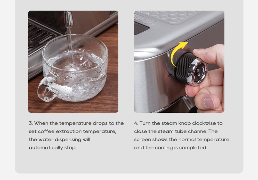 Cafetera Espresso HiBREW H10B, 20 bares de presión de extracción, semiautomática, temperatura y volumen de taza ajustables, mango de aleación de aluminio de 51 mm, depósito de agua extraíble de 1,3 L, color plata.