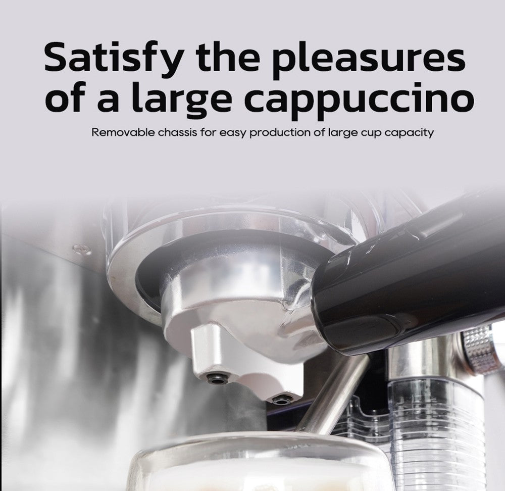 HiBREW H13A Cafetera Semiautomática 3 en 1, 6 Modos de Café, Presión de Extracción de 20 Bares, Tanque de Agua Extraíble de 1.3L, Mango de Aleación de Aluminio de 51mm, Sistema de Doble Caldera, 3 Niveles de Temperatura Ajustables