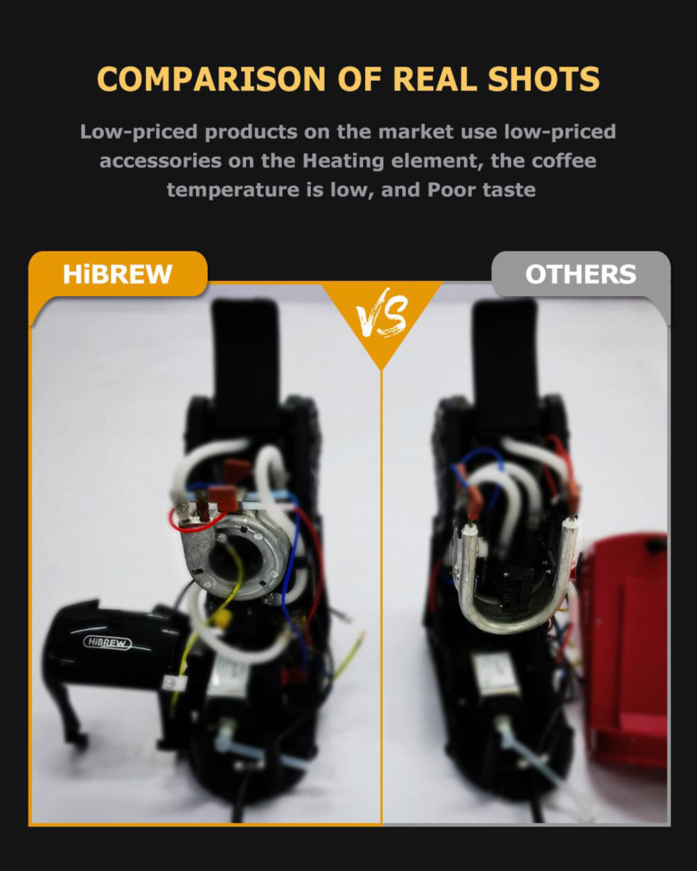 HiBREW H1A 1450W Espresso Coffee Machine, 19 Bar Extraction, Hot/Cold 4-in-1 Multiple Capsule Coffee Maker - Black