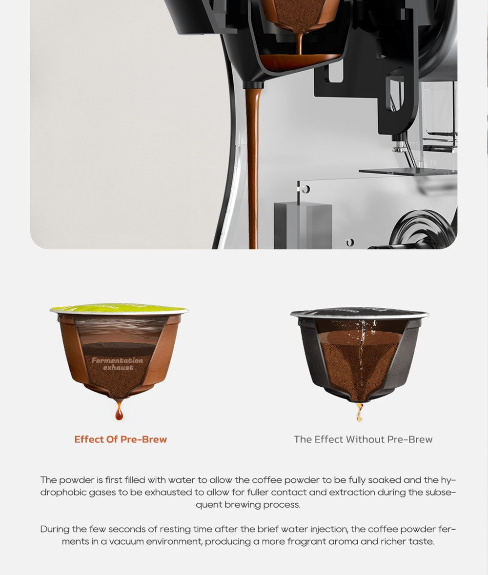 HiBREW H1B 5-in-1 Pods Coffee Maker, 600ml Water Tank, 19 Bar Pressure Extraction, Cold/Hot Mode, LED Indicator, for Kcup*/Nes*/DG*/Espresso Powder, Beige