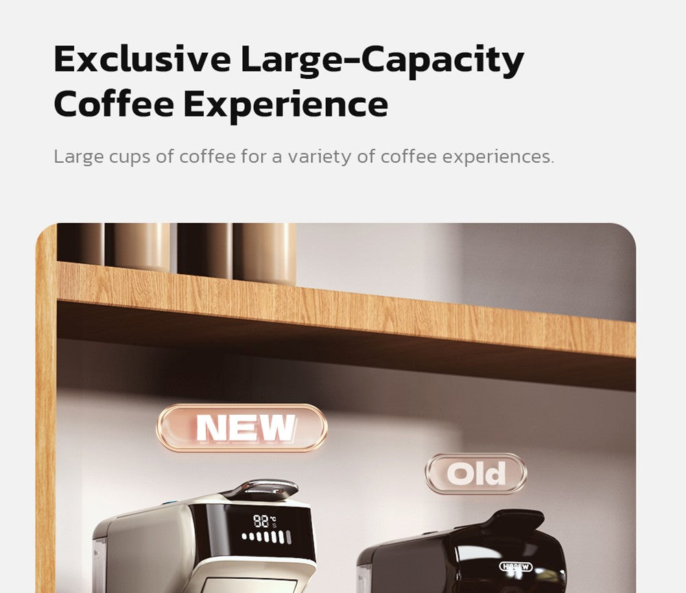 HiBREW H1B 5-in-1 Pods Coffee Maker, 600ml Water Tank, 19 Bar Pressure Extraction, Cold/Hot Mode, LED Indicator, for Kcup*/Nes*/DG*/Espresso Powder, Beige