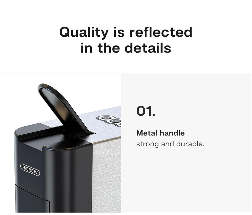 HiBREW H3A 5 in 1 Coffee Machine, 19 Bar Pressure, Cold/Hot Mode, 1000ml Water Tank, Anti-dry Protection - Silver