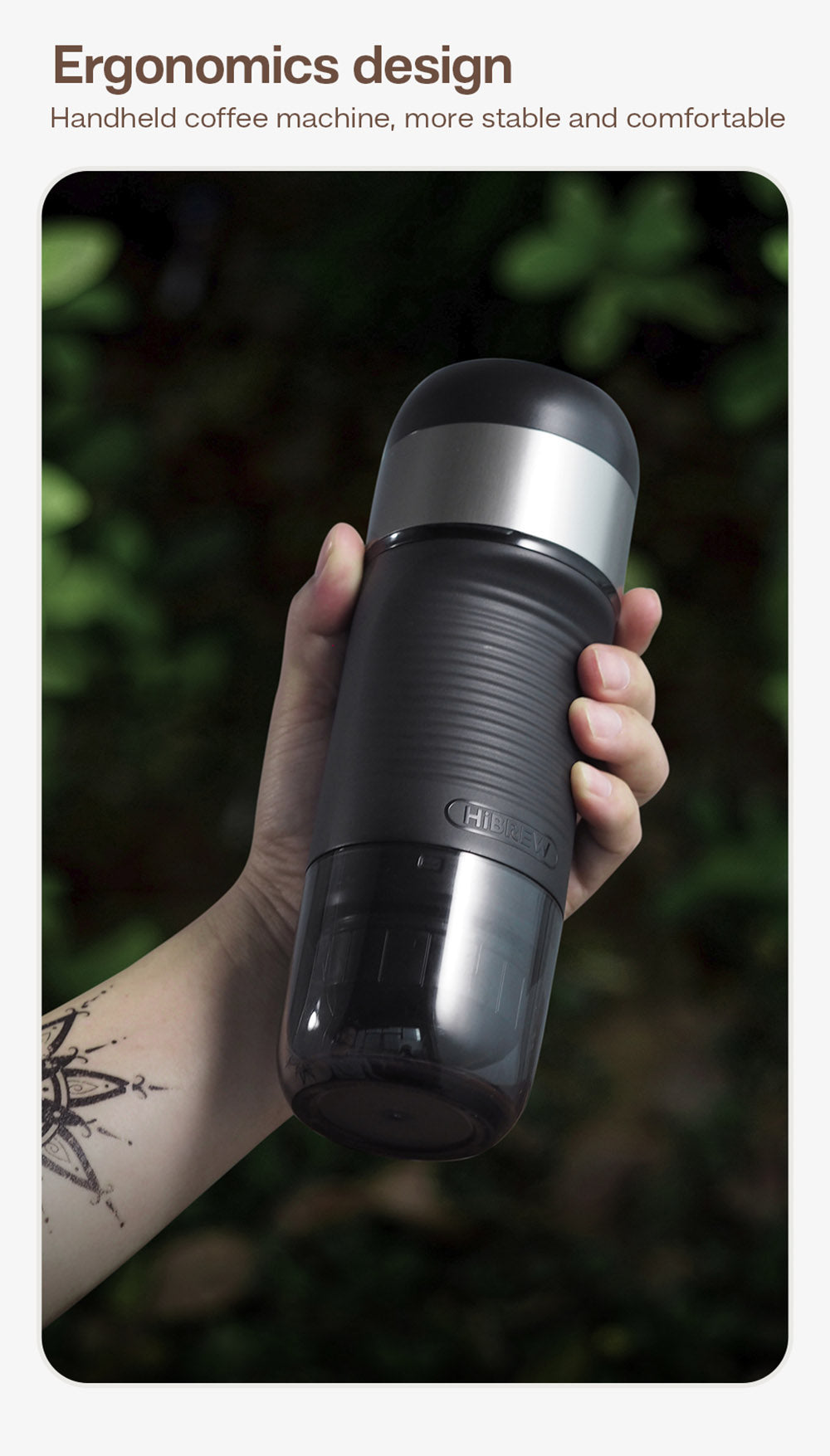 HiBREW H4A Cafetera Portátil para Coche de 80W con Caja de Regalo, Extracción a 15 Bar, DC 12V, Cafetera Multicápsulas 3 en 1 Frío/Calor