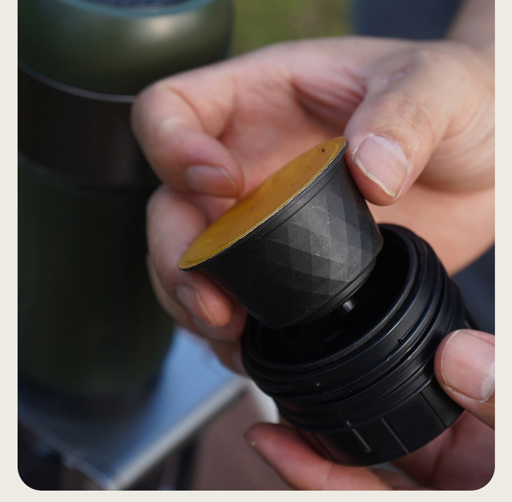 HiBREW H4B Cafetera Espresso Portátil Inalámbrica 3 en 1, Presión de 15 Bares, Batería Recargable de 2200mAh, con Adaptador, Bolsa de Almacenamiento y Soporte.