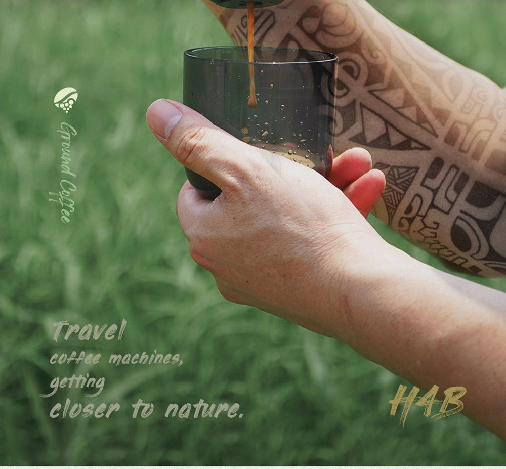 HiBREW H4B Cafetera Espresso Portátil Inalámbrica 3 en 1, Presión de 15 Bares, Batería Recargable de 2200mAh, con Adaptador, Bolsa de Almacenamiento y Soporte.