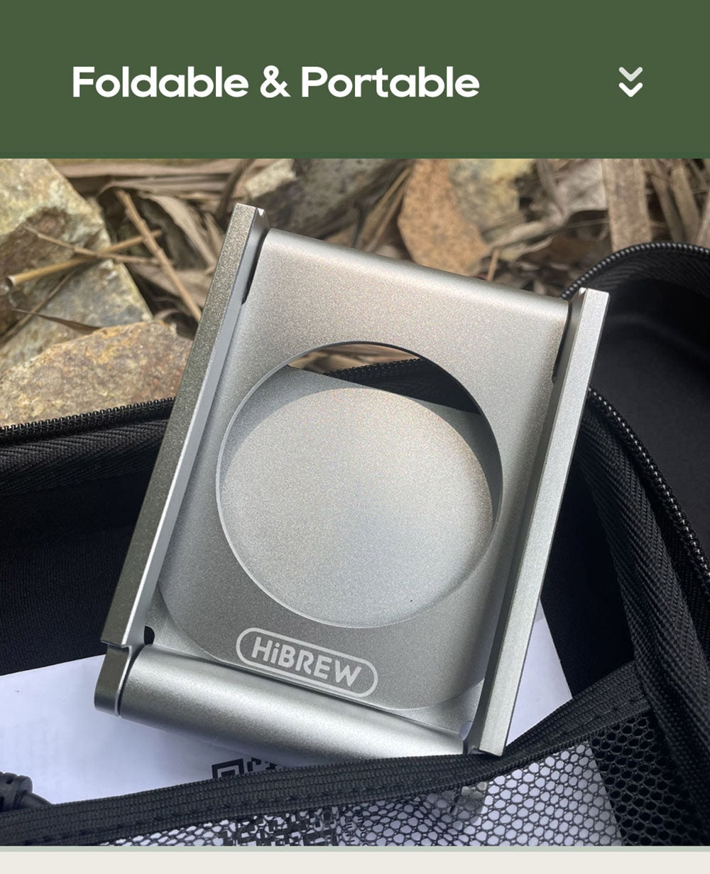 HiBREW H4B Cafetera Espresso Portátil Inalámbrica 3 en 1, Presión de 15 Bares, Batería Recargable de 2200mAh, con Adaptador, Bolsa de Almacenamiento y Soporte.