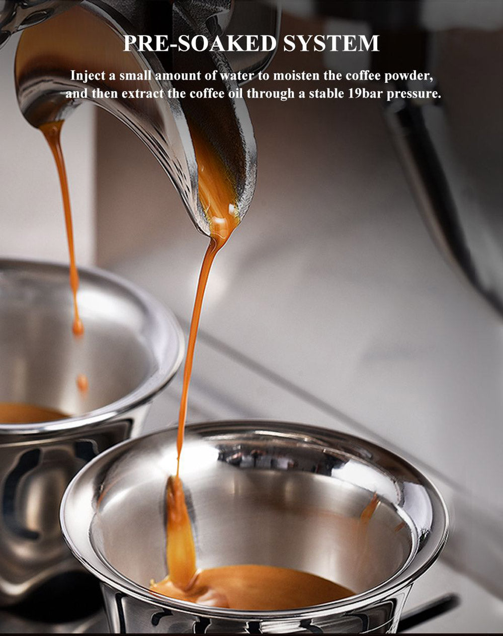 Cafetera HiBREW H7 de 1550 W, cafetera con capacidad de agua de 2,8 L y 19 bares de presión, con taza para latte, prensador de café en polvo y báscula electrónica.