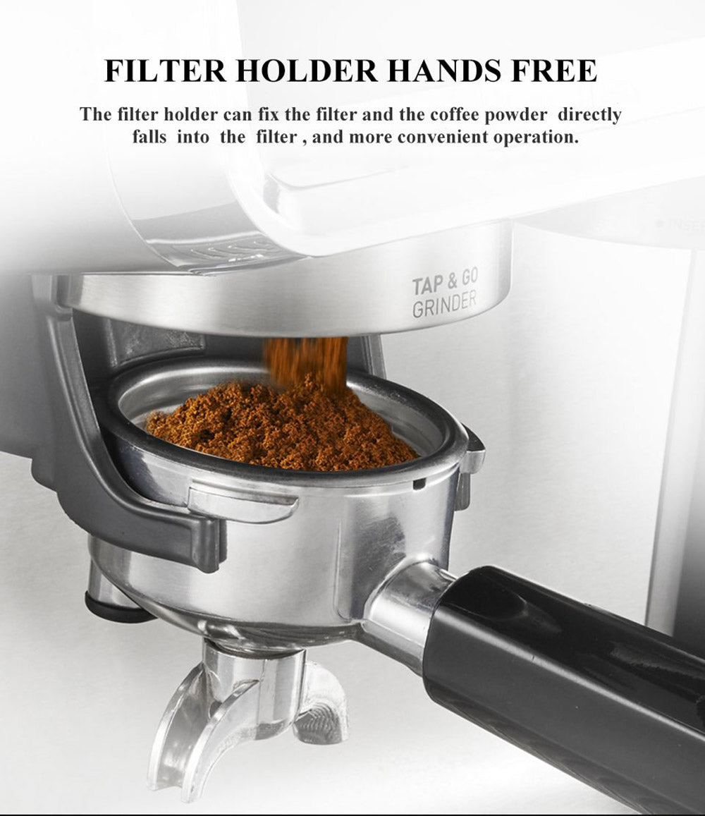 Cafetera HiBREW H7 de 1550 W, cafetera con capacidad de agua de 2,8 L y 19 bares de presión, con taza para latte, prensador de café en polvo y báscula electrónica.