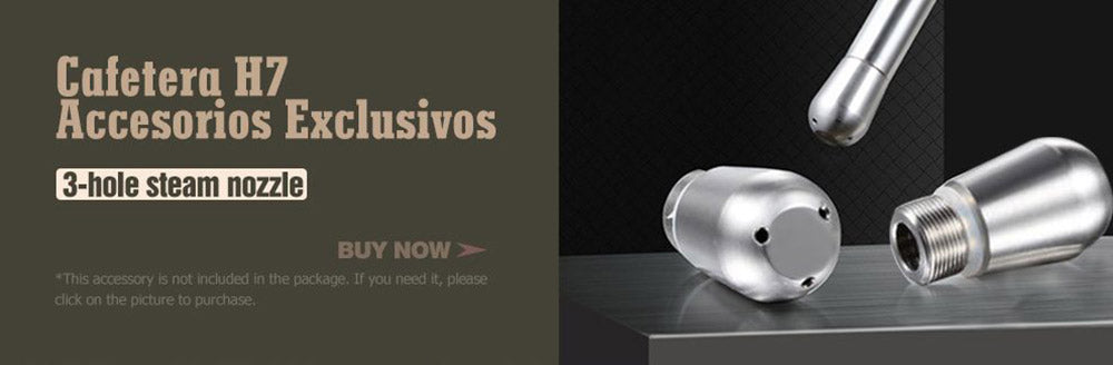 Cafetera HiBREW H7 de 1550 W, cafetera con capacidad de agua de 2,8 L y 19 bares de presión, con taza para latte, prensador de café en polvo y báscula electrónica.