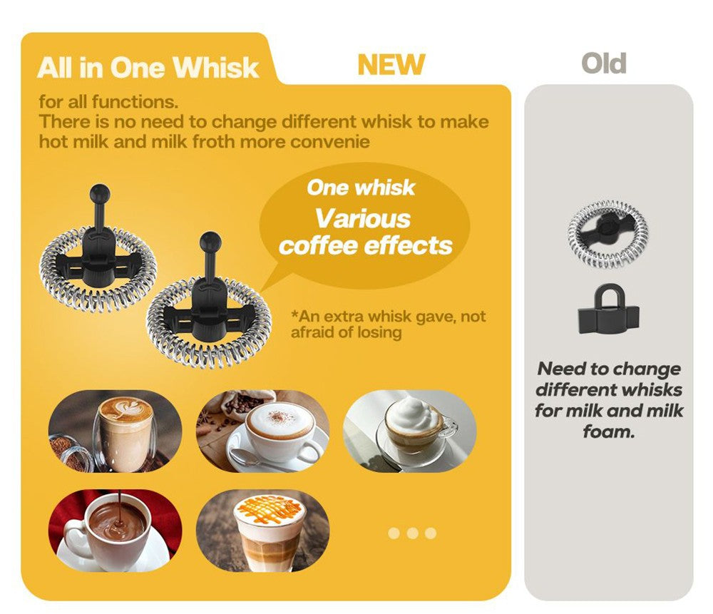 HiBREW M1A 450W Milk Frother Foaming Machine, Chocolate Mixer Cold/Hot Latte Cappuccino, Fully Auto Milk Warmer - Black