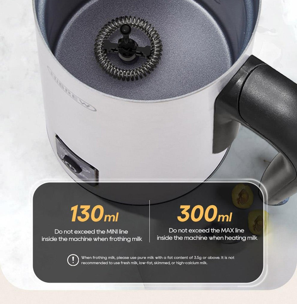 HiBREW M3A Espumador de Leche 4 en 1, Calentador de Leche Totalmente Automático, Espumado Frío/Caliente, Capacidad de Espumado de 130 ml, Capacidad de Calentamiento de Leche de 300 ml