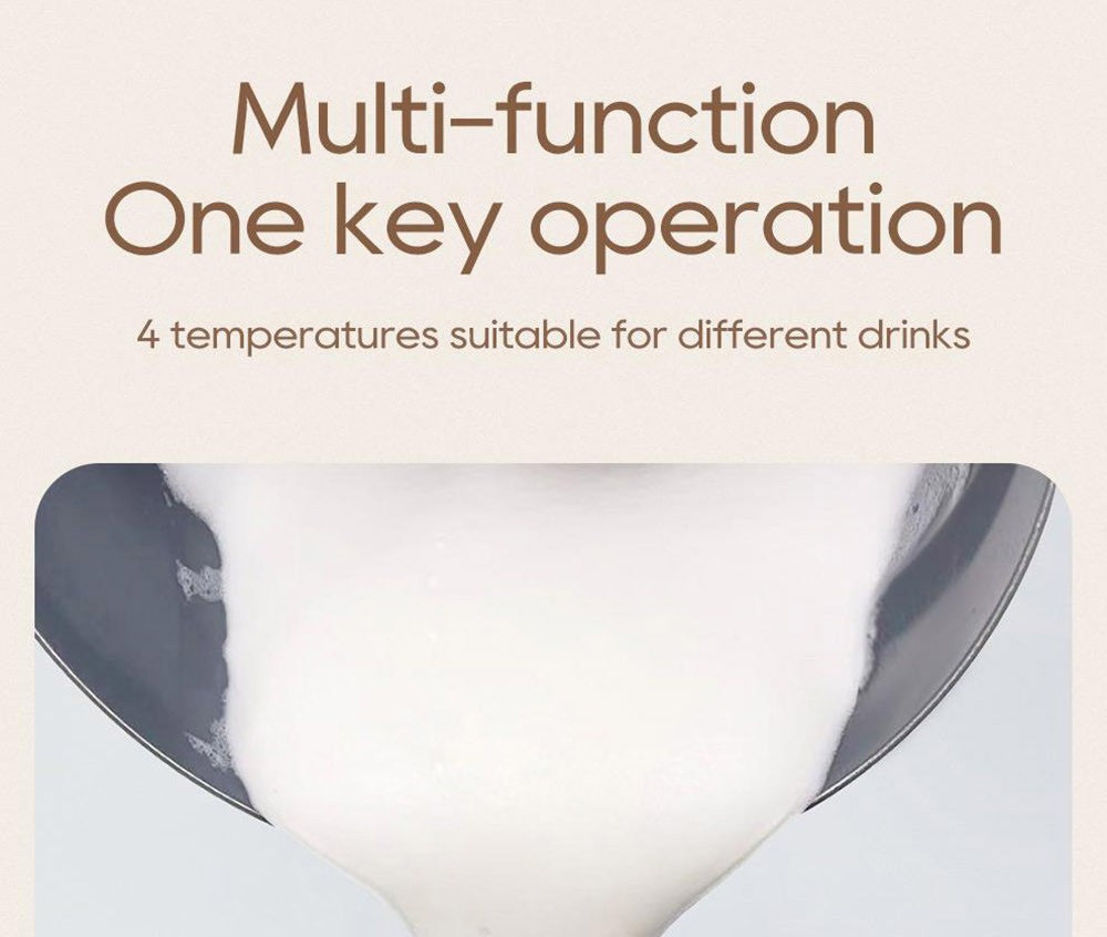 HiBREW M3A Espumador de Leche 4 en 1, Calentador de Leche Totalmente Automático, Espumado Frío/Caliente, Capacidad de Espumado de 130 ml, Capacidad de Calentamiento de Leche de 300 ml