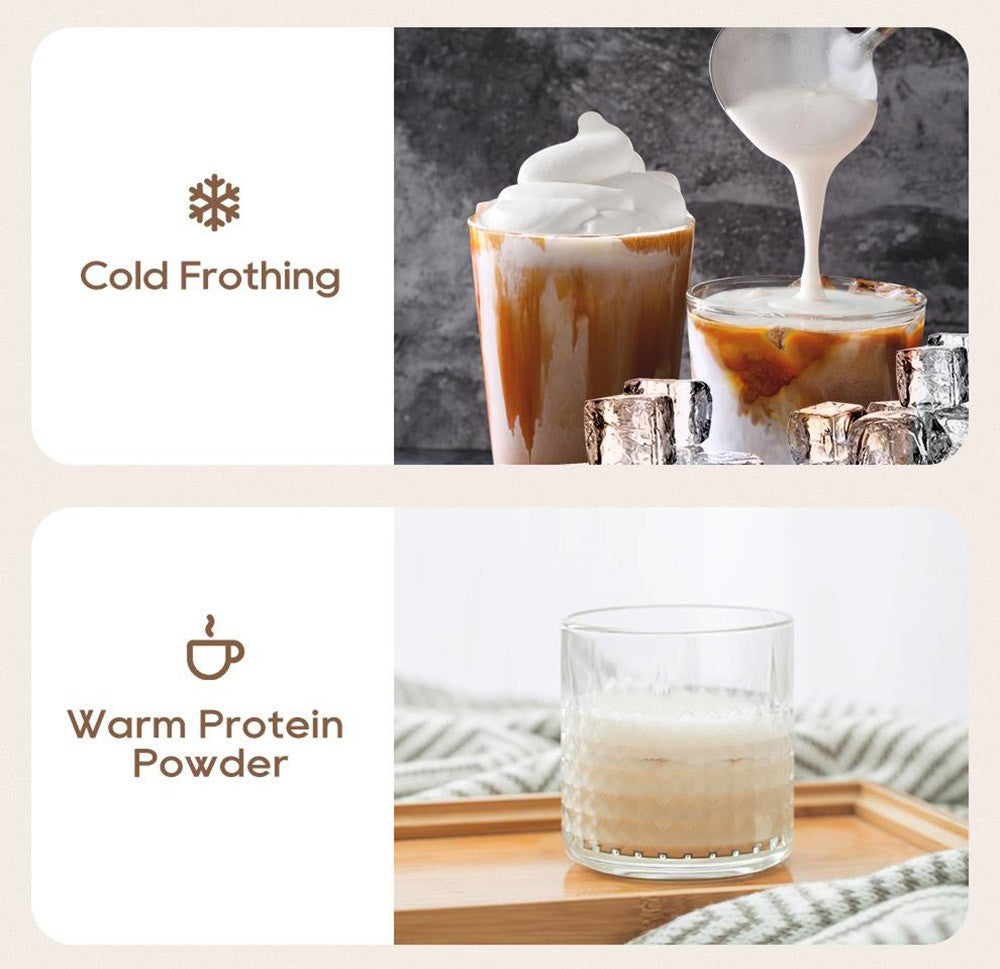 HiBREW M3A Espumador de Leche 4 en 1, Calentador de Leche Totalmente Automático, Espumado Frío/Caliente, Capacidad de Espumado de 130 ml, Capacidad de Calentamiento de Leche de 300 ml