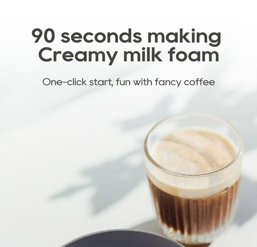 HiBREW M3A Espumador de Leche 4 en 1, Calentador de Leche Totalmente Automático, Espumado Frío/Caliente, Capacidad de Espumado de 130 ml, Capacidad de Calentamiento de Leche de 300 ml