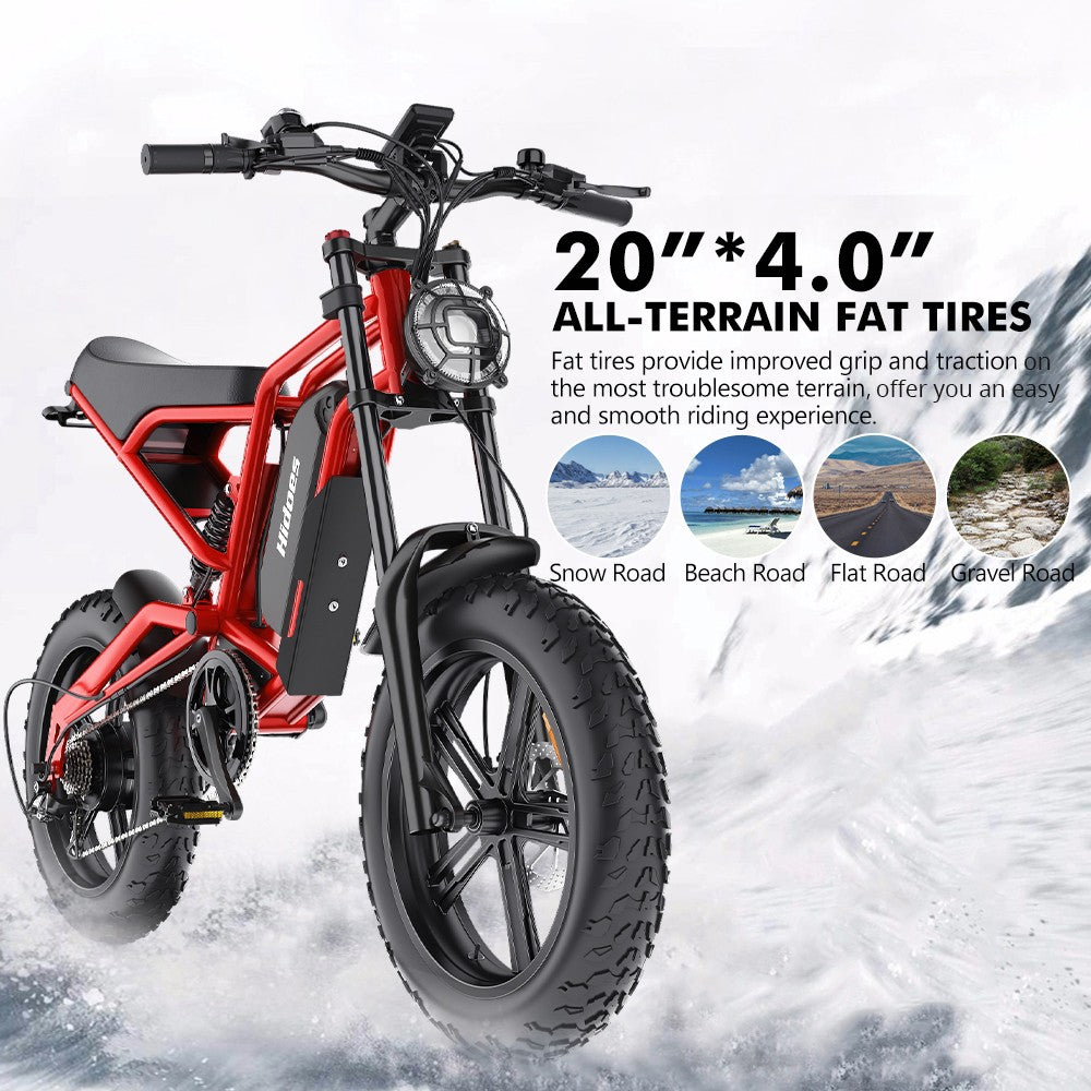 Hidoes B6 Electric Bike, 1200W Motor, 48V 15Ah Battery, 20