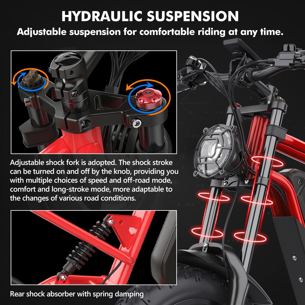 Hidoes B6 Electric Bike, 1200W Motor, 48V 15Ah Battery, 20