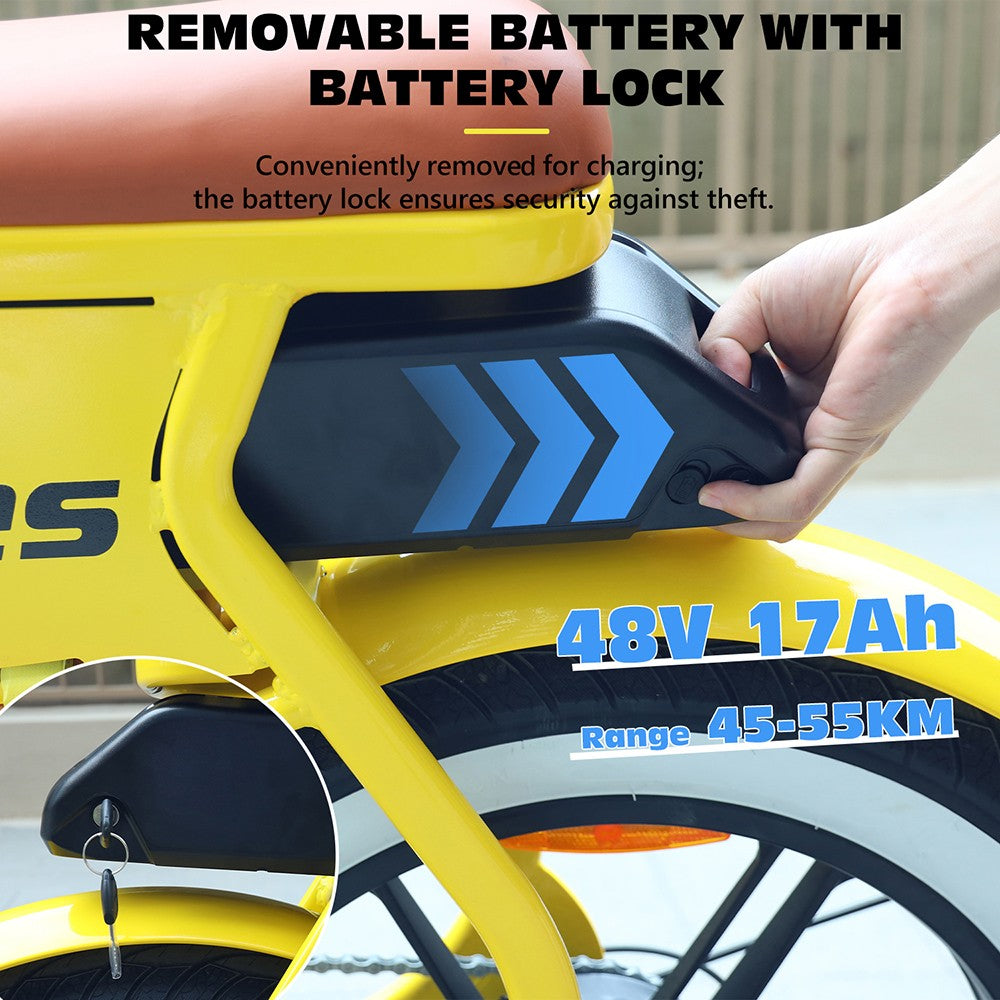 Hidoes C8 Electric Bike, 700W Motor, 48V 17Ah Battery, 20*4.0 inch Fat Tire, 40km/h Max Speed, 55km Range, Front & Rear Disc Brakes, Hydraulic Spring Damping, Shimano 7-speed