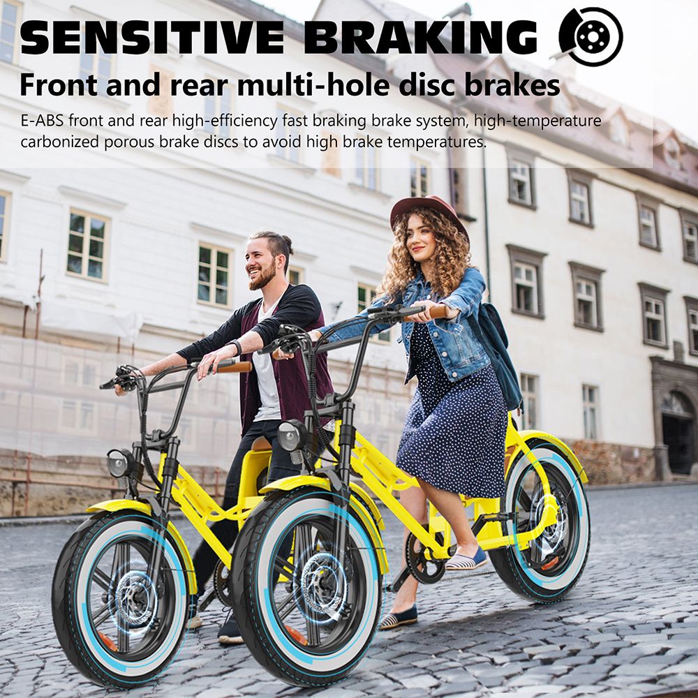 Hidoes C8 Electric Bike, 700W Motor, 48V 17Ah Battery, 20*4.0 inch Fat Tire, 40km/h Max Speed, 55km Range, Front & Rear Disc Brakes, Hydraulic Spring Damping, Shimano 7-speed