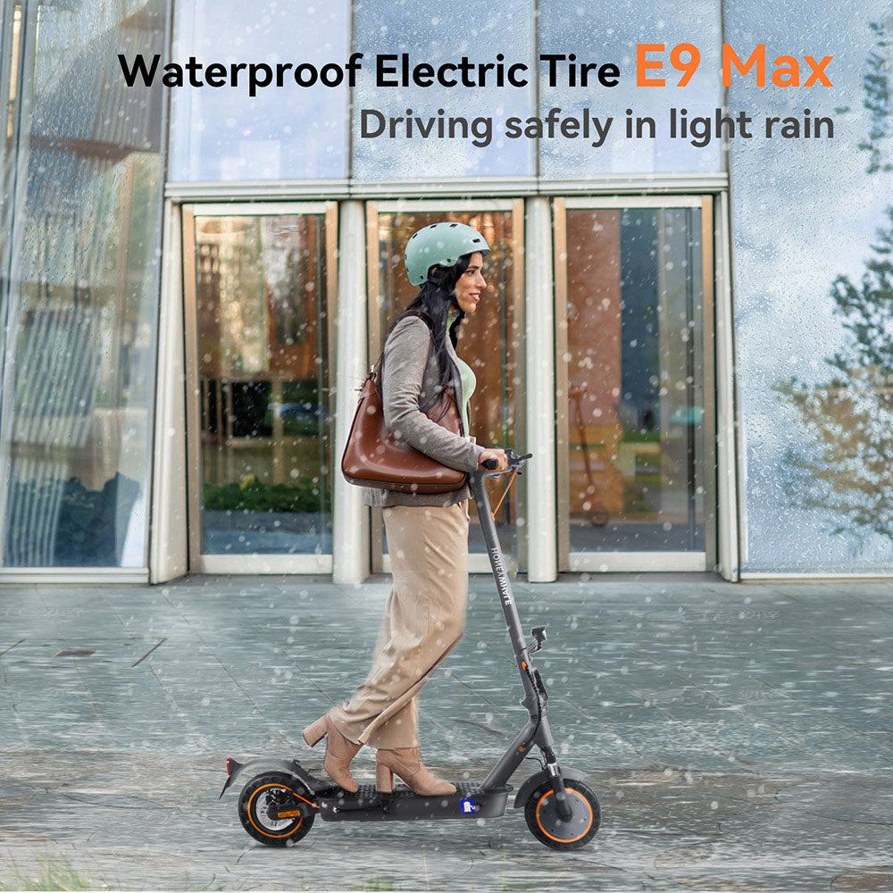 Patinete eléctrico HONEY WHALE E9 MAX, motor de 500 W, batería de 36 V 10 Ah, neumático de 10 pulgadas, velocidad máxima de 20 km/h, autonomía de 35-40 km, freno mecánico y freno electrónico, certificación ABE.