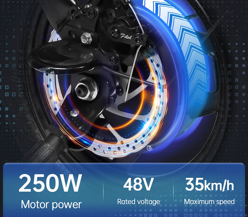 HONEYWHALE S6-S 14-Zoll-Falt-Elektrofahrrad, 250-W-Motor, 48-V-10,4-Ah-Akku, 25 km/h Höchstgeschwindigkeit, Federung vorne und in der Mitte, Doppelscheibenbremse, LCD-Monitor – Schwarz