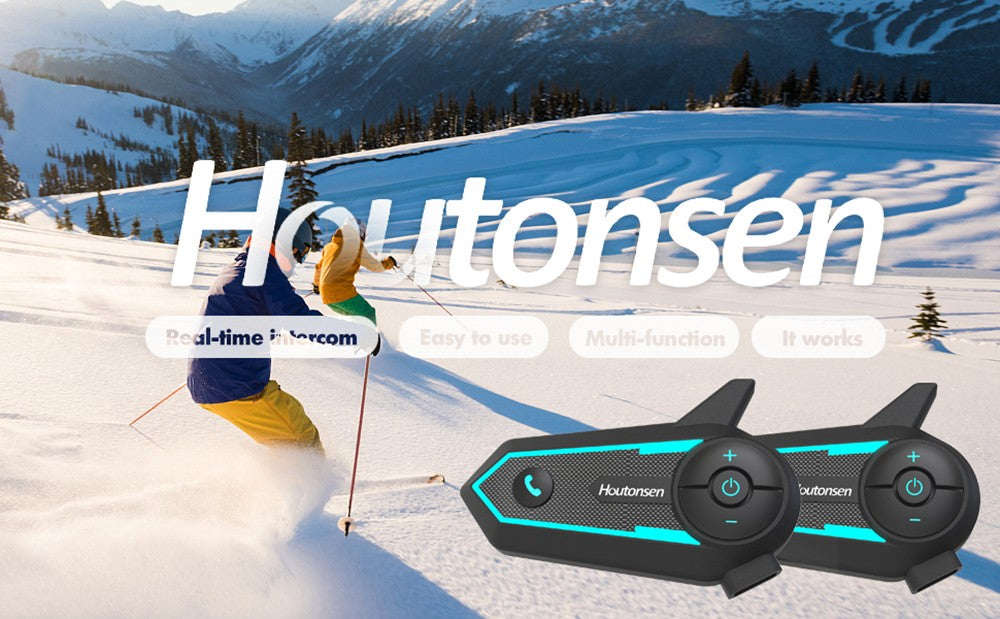 Houtonsen S6 Motorcycle Helmet Headset, 1000m Real-time Intercom Distance, Voice Navigation, Bluetooth 5.1, 30h Working Time, Type-C Interface, IP65 Waterproof - 1Pc Pack