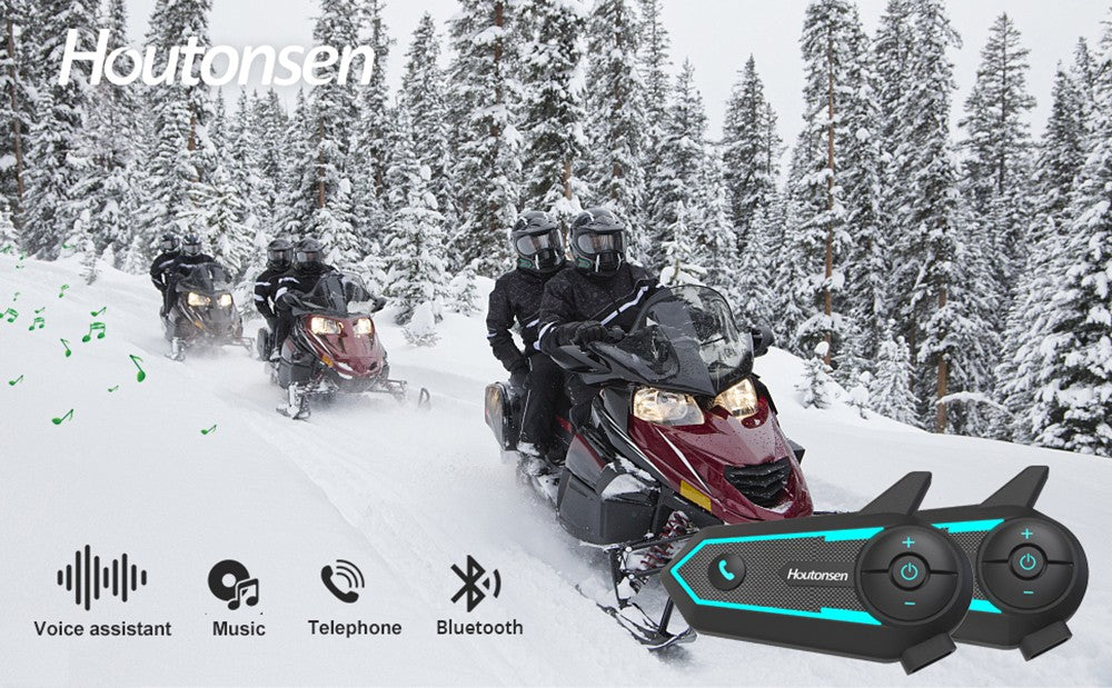 Houtonsen S6 Motorcycle Helmet Headset, 1000m Real-time Intercom Distance, Voice Navigation, Bluetooth 5.1, 30h Working Time, Type-C Interface, IP65 Waterproof - 1Pc Pack