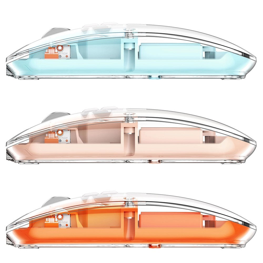 HXSJ T900 2.4G & Bluetooth Wireless Mouse 800-2400 DPI Adjustable RGB Light Mute Click - Pink