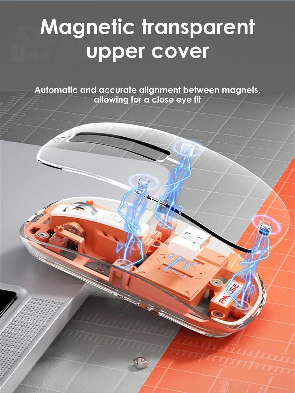 HXSJ T900 2.4G & Bluetooth Wireless Mouse 800-2400 DPI Adjustable RGB Light Mute Click - Pink