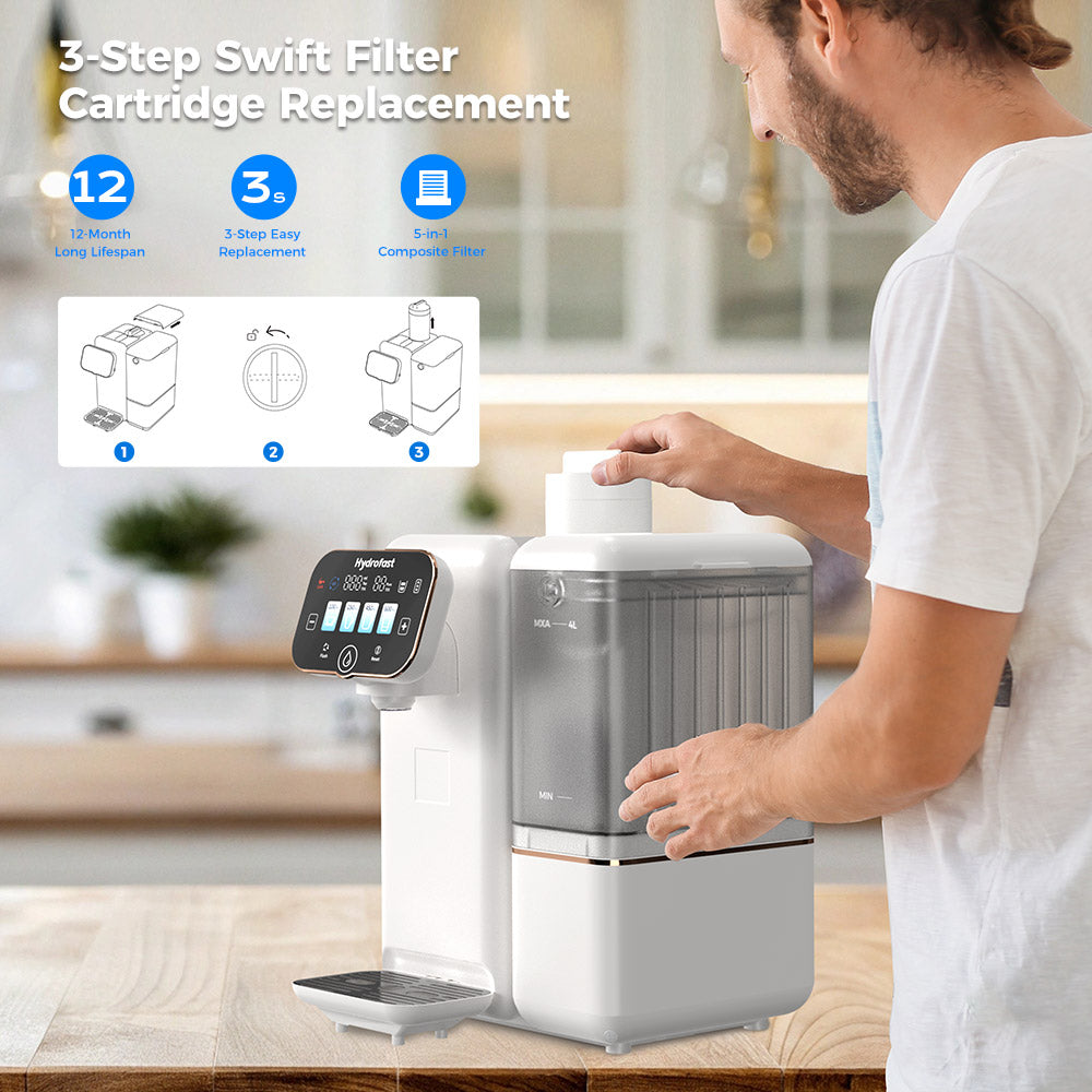 Filtro de ósmosis inversa Hydrofast HF01 con filtración de 5 etapas, fácil reemplazo para purificadores de agua B100 y C100.
